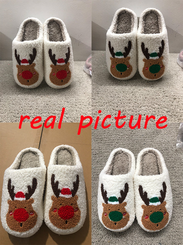 Christmas Elk Winter Home Slippers