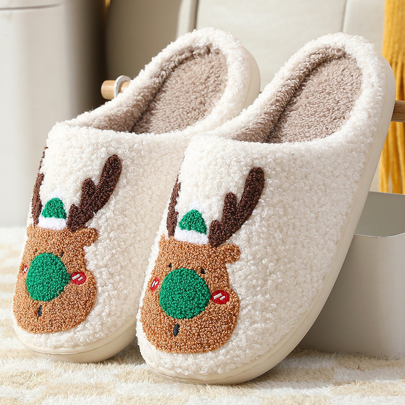 Christmas Elk Winter Home Slippers