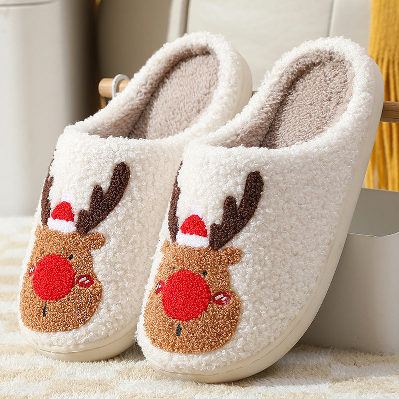 Christmas Elk Winter Home Slippers