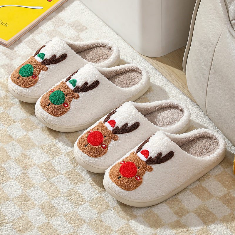 Christmas Elk Winter Home Slippers