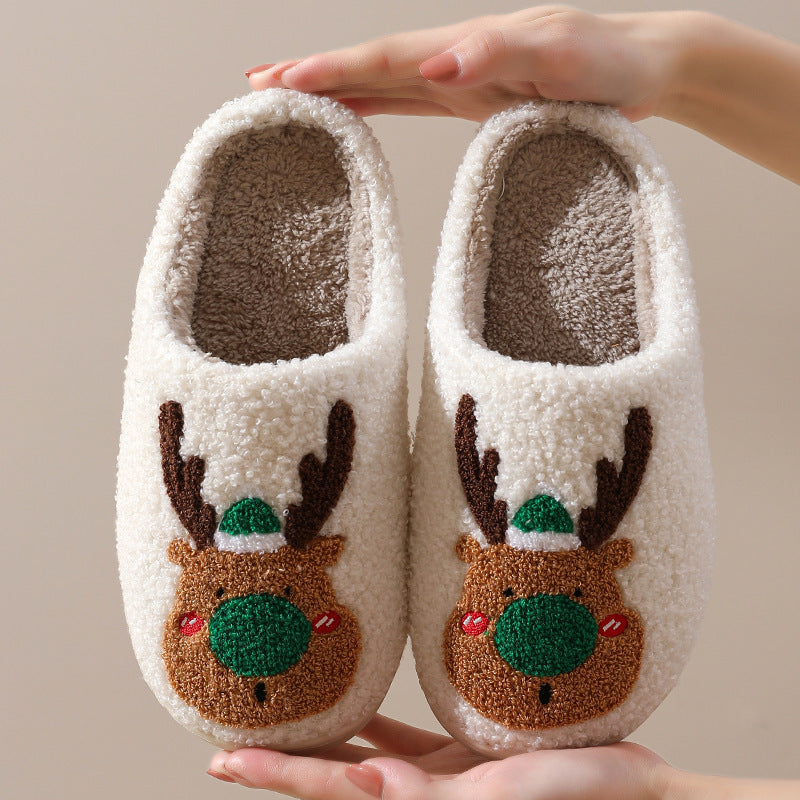 Christmas Elk Winter Home Slippers