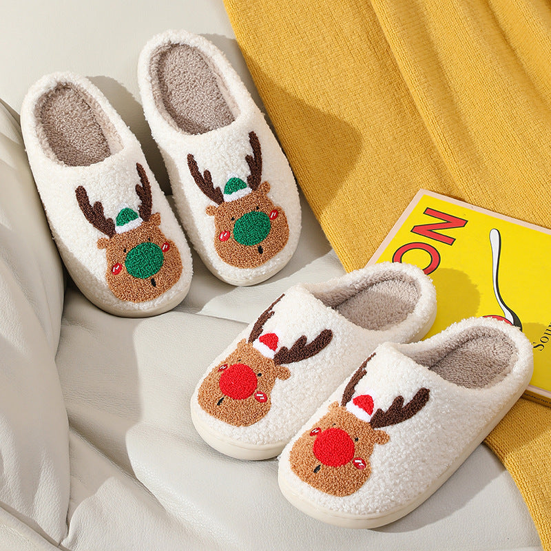 Christmas Elk Winter Home Slippers